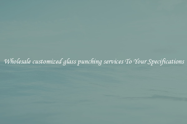 Wholesale customized glass punching services To Your Specifications
