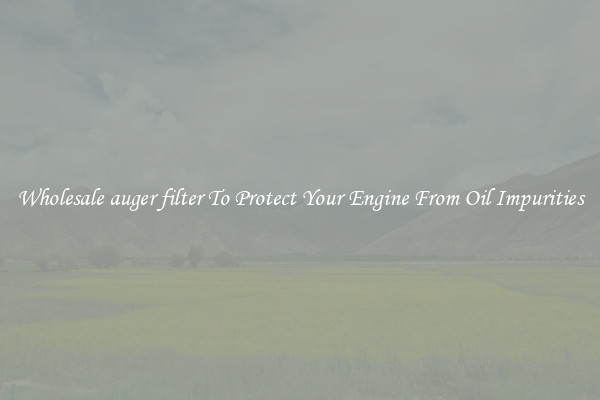 Wholesale auger filter To Protect Your Engine From Oil Impurities
